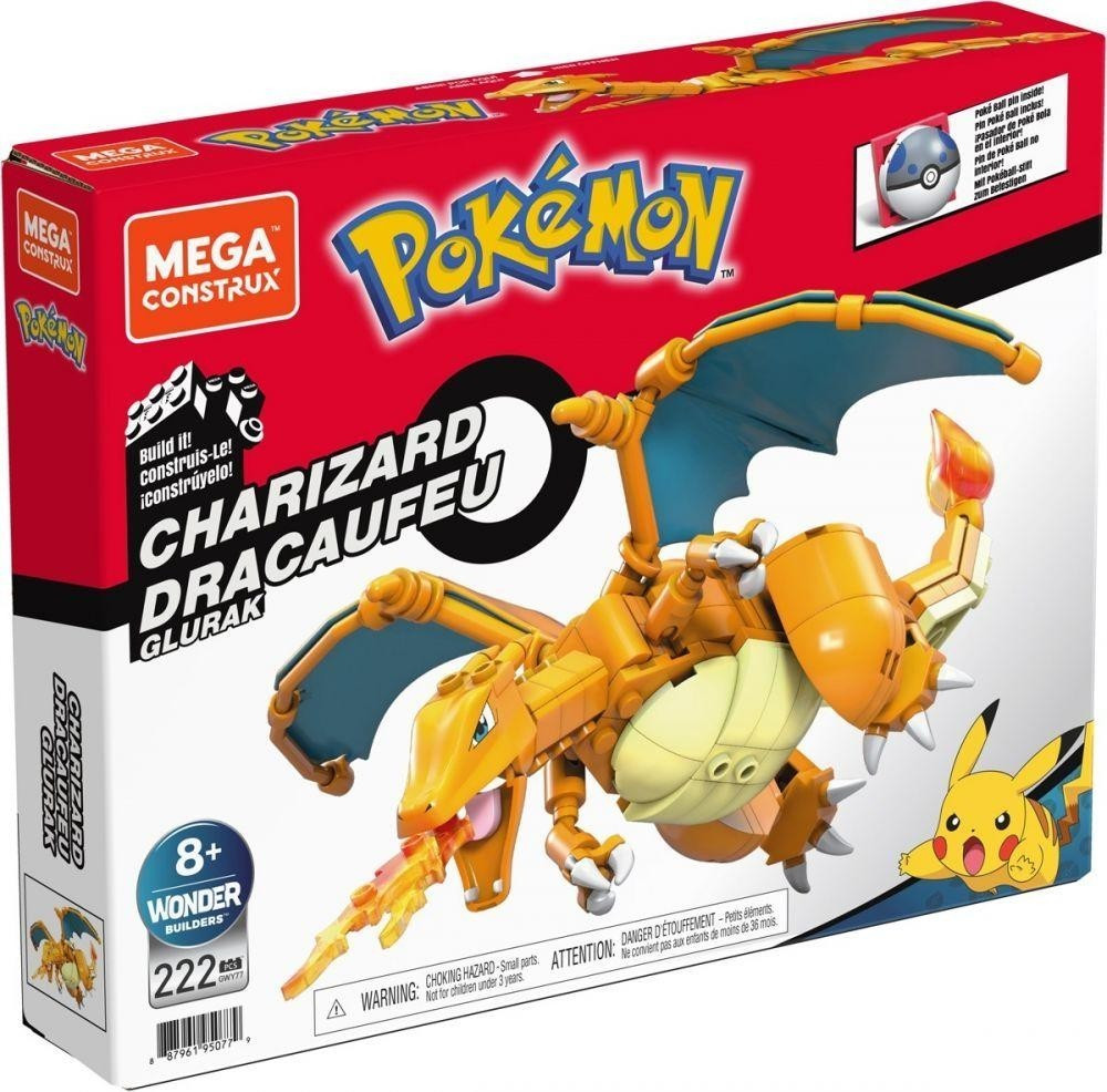 Mattel Mega Construx Pok Mon Charizard Gwy Kockav Ros