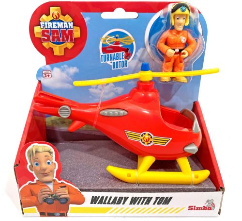 Simba Toys Fireman Sam Sam a tűzoltó Wallaby mentőhelikopter Tom figurával  109252507038