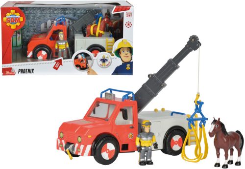 Simba Toys Fireman Sam Sam Phoenix figurával, lóval 109252575038