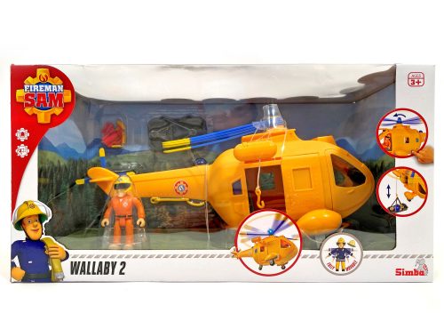 Simba Toys Fireman Sam Sam Helicopter Wallaby II figurával 109252576038