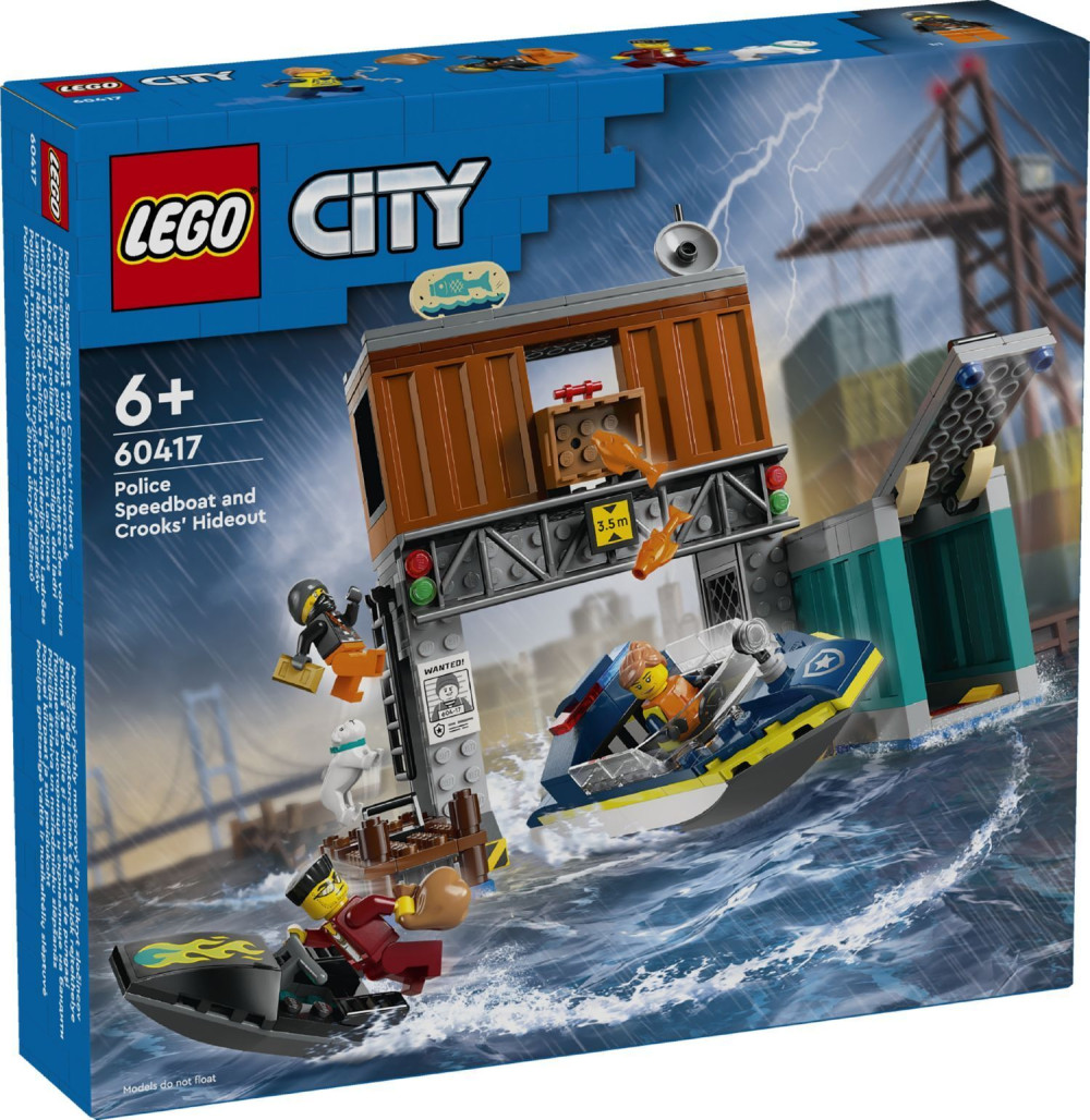 60417 LEGO® City Rendőrségi motorcsónak és a rablók rejtekhe