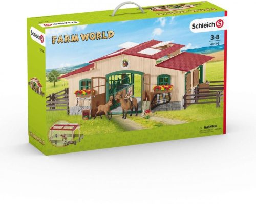 Schleich® Farm World 42195 Lóistálló lovakkal és kiegészítőkkel